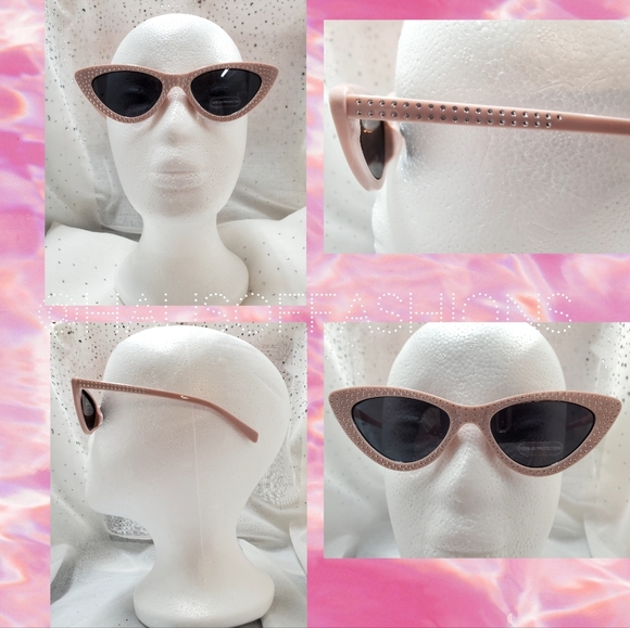 2 Pairs of Pink Cat Eye Sunglasses! A.J. Morgan + Unique Vintage! NEW! - Picture 3 of 10